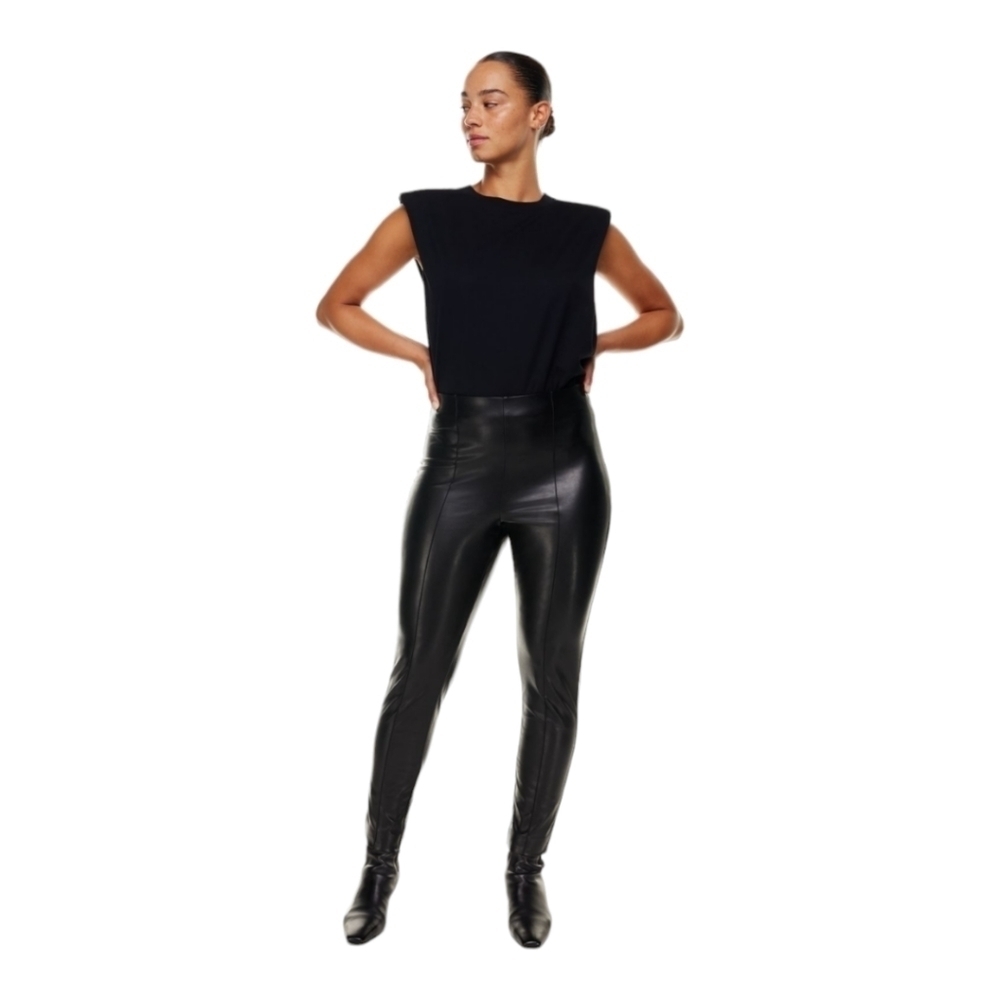 NWT Babaton Frida Black Vegan Leather High-Waisted Skinny Pant Size 10